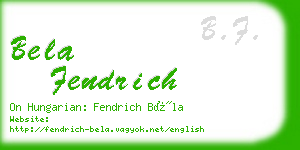 bela fendrich business card